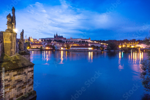 Old Town ancient architecture and river pier in Prague  Czech Republic