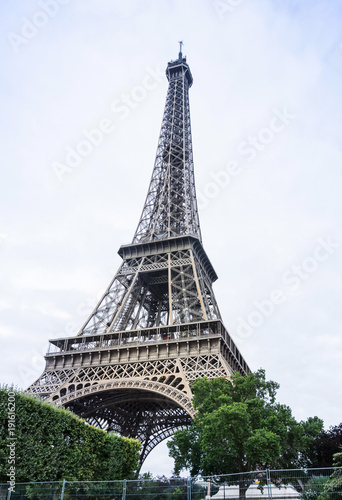 Fototapeta Naklejka Na Ścianę i Meble -  The Eiffel Tower (nickname La dame de fer, the iron lady),The tower has become the most prominent symbol of both Paris and France