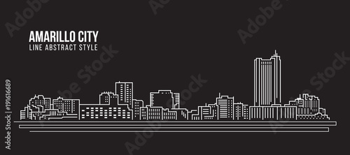 Cityscape Building Line art Vector Illustration design - Amarillo city