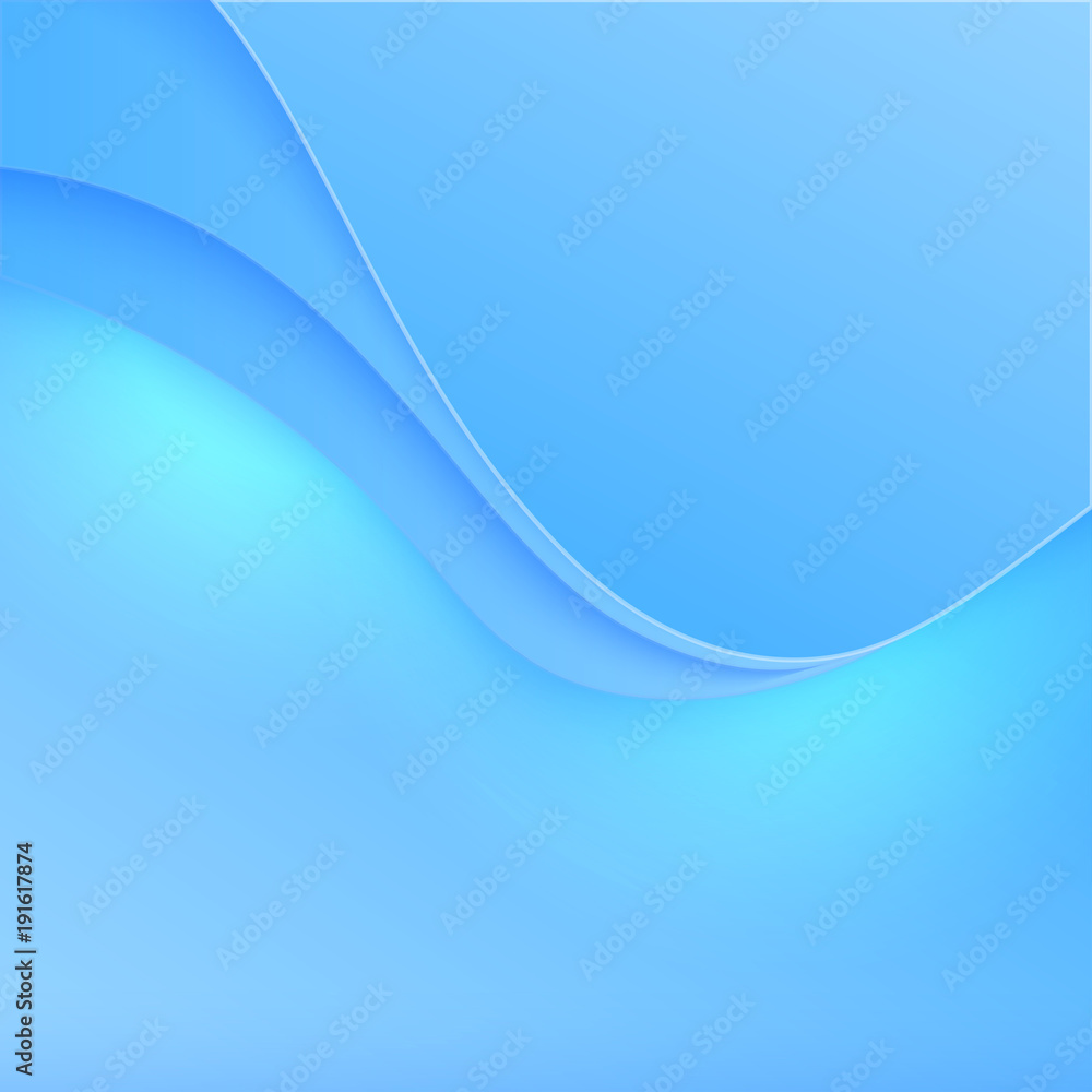 Abstract blue wavy ornaments from paper cutting Abstract blue wavy ornaments from paper cutting