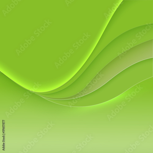 Abstract green wavy ornaments from paper cutting