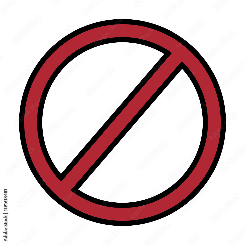 Fototapeta premium prohibition no symbol red round stop warning sign template vector illustration 