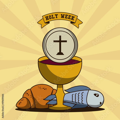 Holy week catholic tradition icon vector illustration graphic design