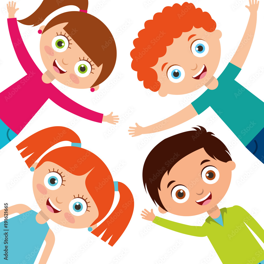 kids characters boys and girls set with happy smile vector illustration kids characters boys and girls set with happy smile vector illustration