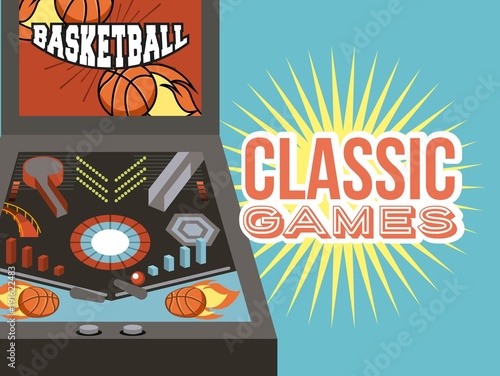 classic games arcade device entertainment vector illustration