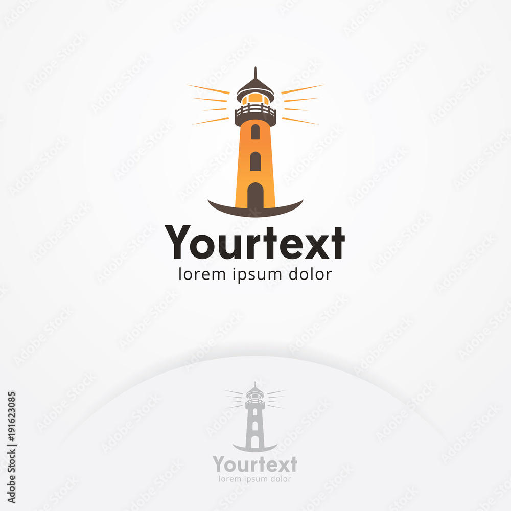 Lighthouse logo design template. Lighthouse icon design, label, emblem or badge - Vector illustration. Modern vector lighthouse sign logo for a consulting Lighthouse logo design template. Lighthouse icon design, label, emblem or badge - Vector illustration. Modern vector lighthouse sign logo for a consulting