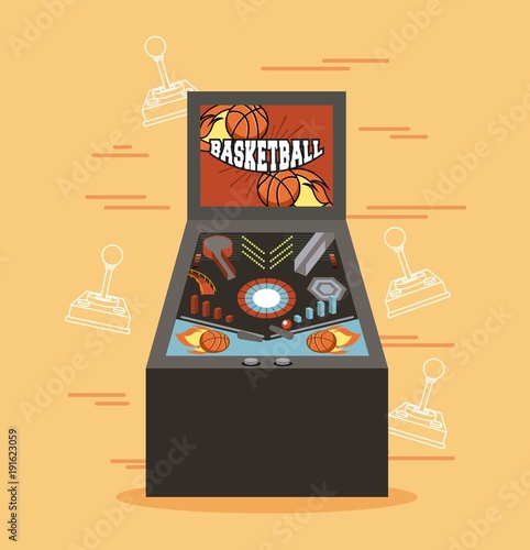 classic arcade game machine rendering vector illustration