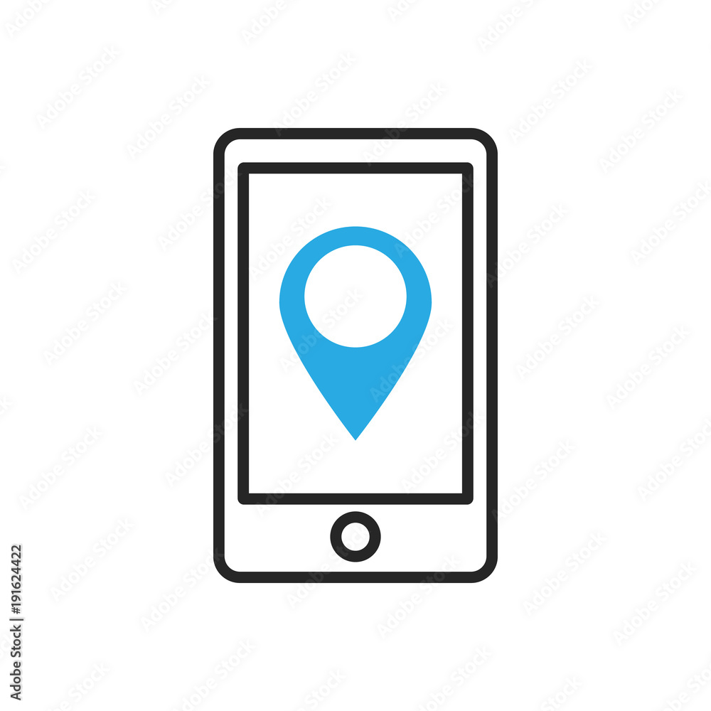 Smartphone icon. Mobile pin data Smartphone icon. Mobile pin data