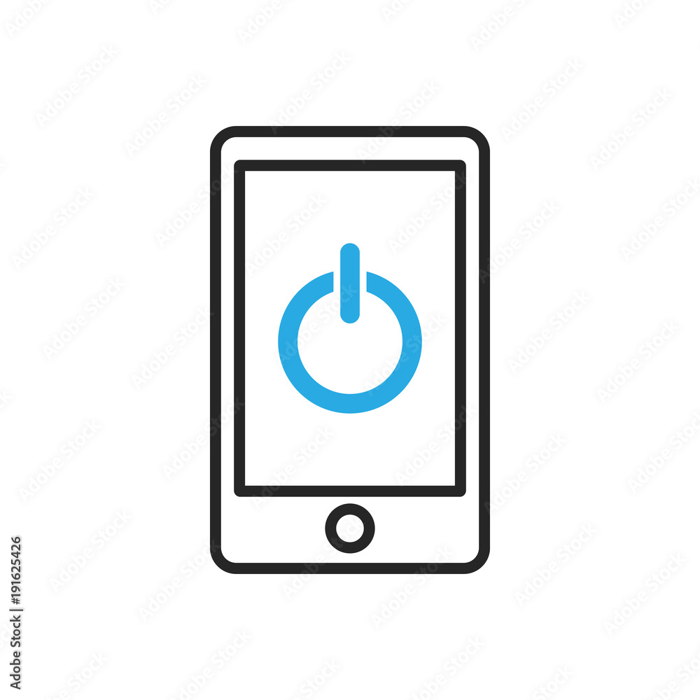 Smartphone icon. Mobile power off Smartphone icon. Mobile power off
