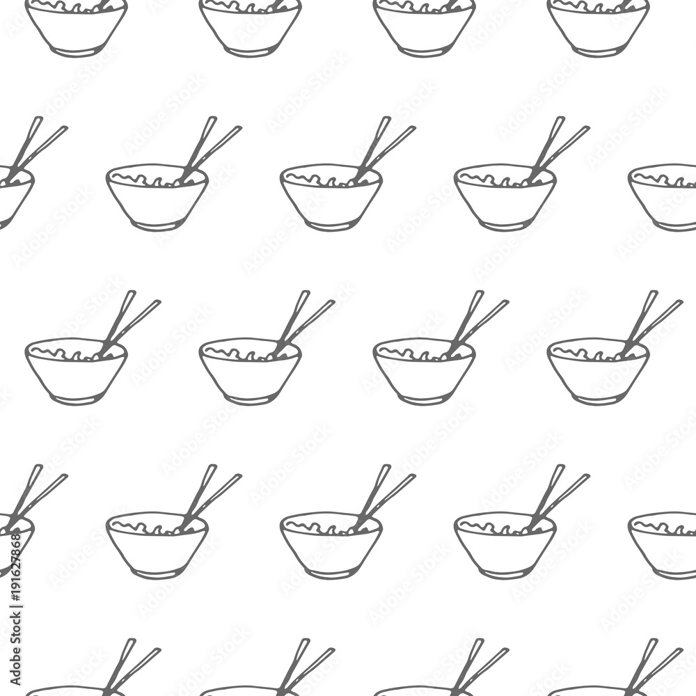 a plate with chopsticks seamless vector pattern a plate with chopsticks seamless vector pattern