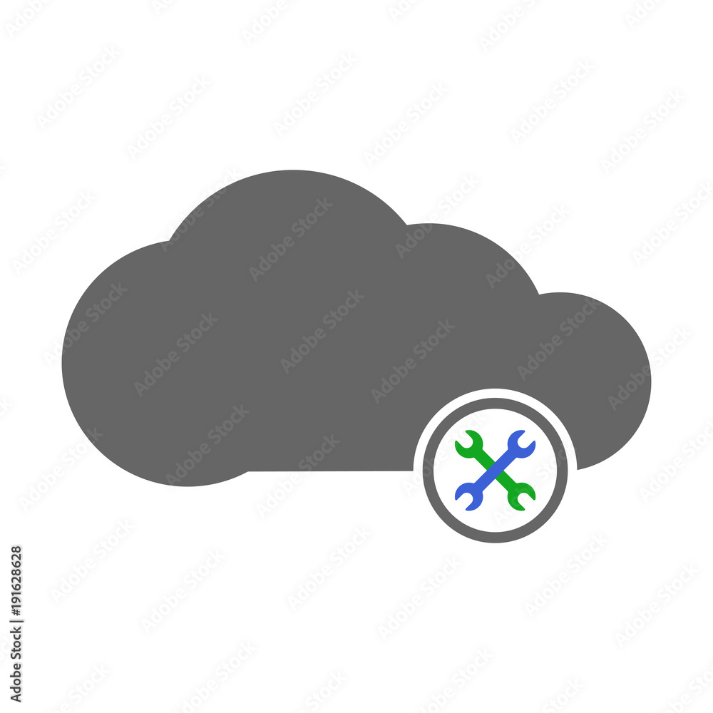 HOSTING SERVER on maintenance icon. Vector. HOSTING SERVER on maintenance icon. Vector.