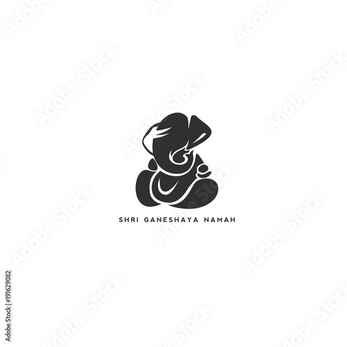 black ganesh statue vector illustration