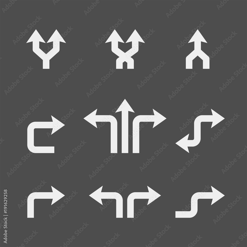 Arrows flat vector icons set Arrows flat vector icons set