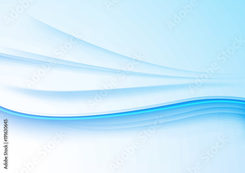 Elegant blue waves on a white paper background