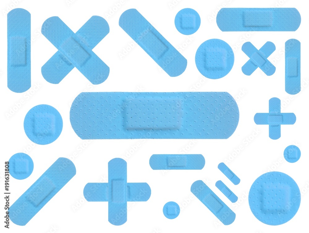 Various LIGHT BLUE Strips of ADHESIVE BANDAGES PLASTER - Medical Equipment Various LIGHT BLUE Strips of ADHESIVE BANDAGES PLASTER - Medical Equipment