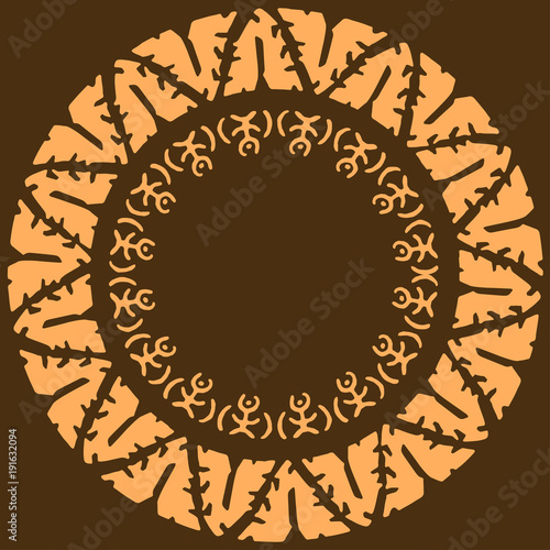 Hand drawn ethnic round fra...