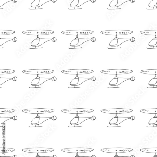helicopter seamless vector pattern