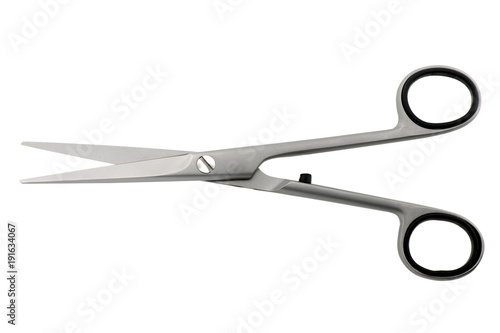 scissors metal hairdresser professional quality design shiny hand white background isolate