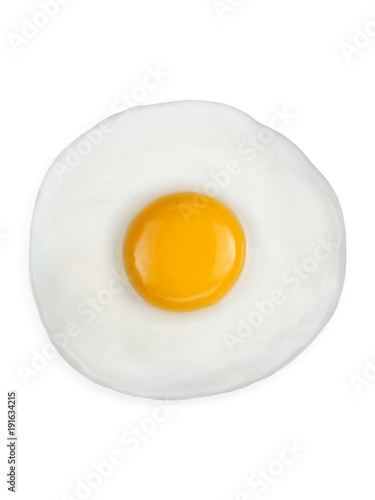 fried egg isolated on white background