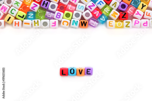 LOVE word and alphabet lett...