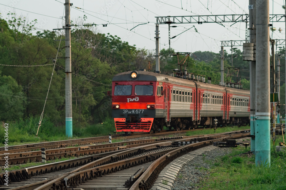 Suburban traine. Vladivostok electric train.