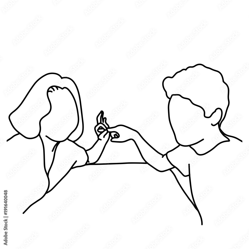 lover with sign of having sex vector illustration sketch hand drawn with black lines, isolated on white background Stock Vector Adobe Stock picture