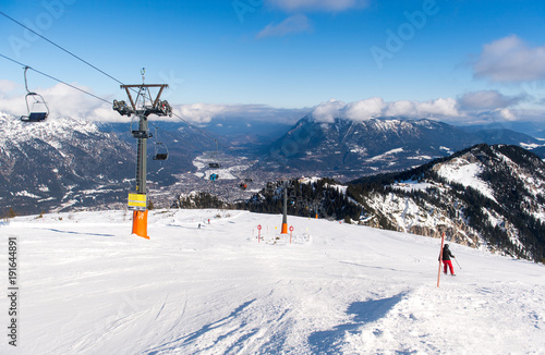 Skipisten im Skigebiet von Garmisch-Partenkirchen