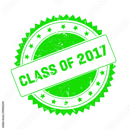 Class Of 2017 green grunge stamp isolated