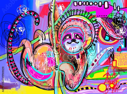 Obraz oryginalny cyfrowy obraz lenistwa - idealny do interio