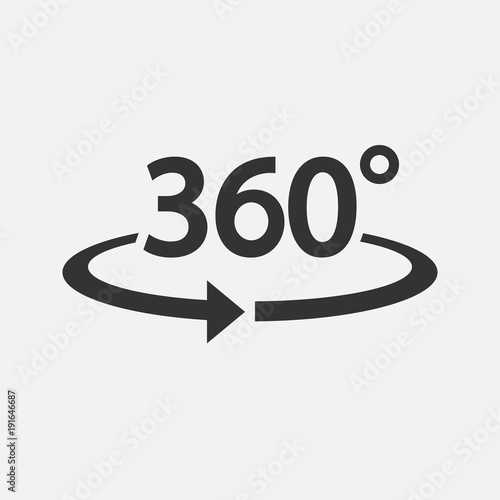 360 Icon. Vector illustration.