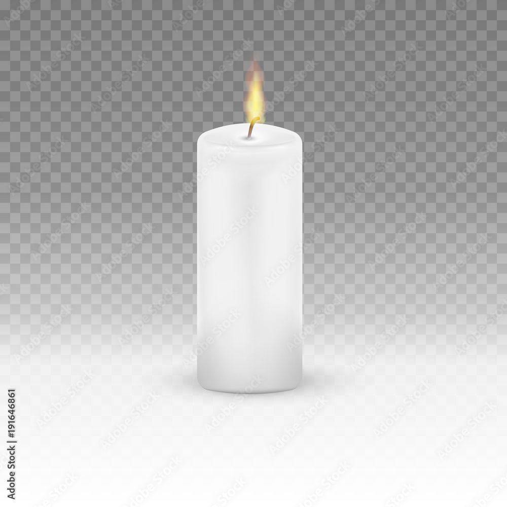 Realistic Candle Flame Fire Light isolated on transparent background ...