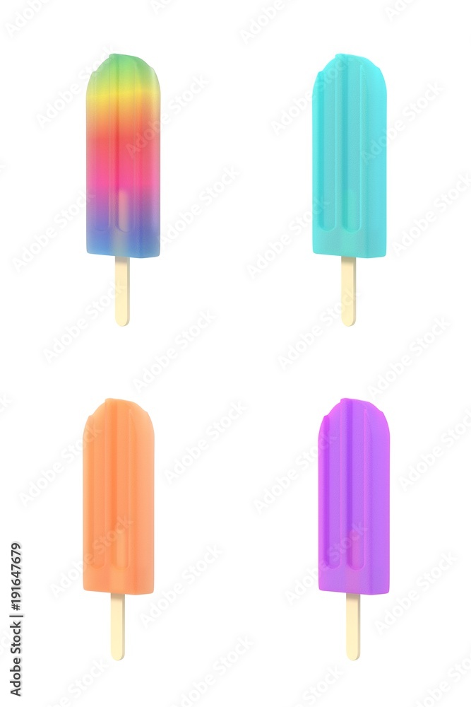 Popsicle icecream on stick set. Popsicle icecream on stick set.