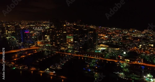 Wallpaper Mural Aerial night drone video Miami Beach Marina and architecture 4k Torontodigital.ca