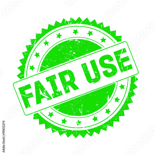 Fair Use green grunge stamp isolated