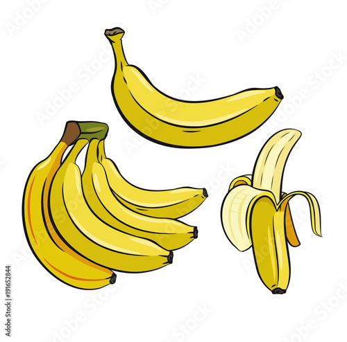 Set of Yellow Bananas.