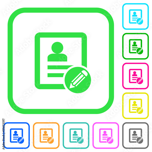 Edit contact vivid colored flat icons