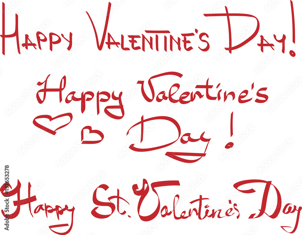 Valentine's day lettering