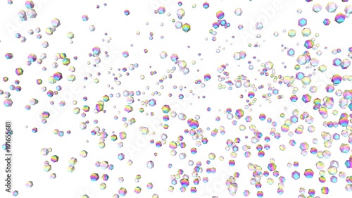 Holographic gems background. 3d illustration. Rhinestones abstract wallpaper. Rainbow multicolor pyramids. Crystals. Diamonds. Jewelry. Fashion. Simple geometric shapes backdrop.