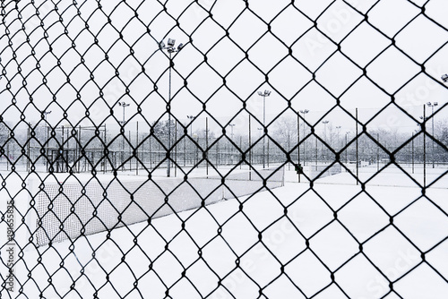 Pistas de tenis con nieve