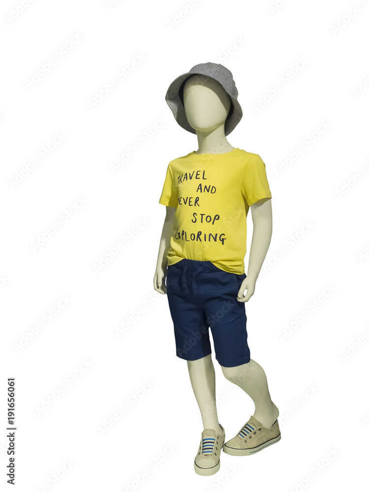 Child mannequin dressed in casual clothes.