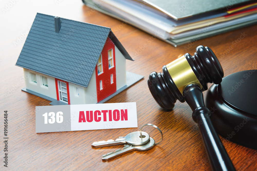 House with a Gavel. Foreclosure, real estate, sale, auction, business, buying House with a Gavel. Foreclosure, real estate, sale, auction, business, buying