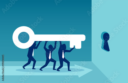 Men carrying key in team