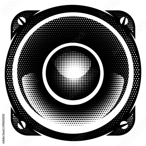 stylish vector monochrome detailed illustration with speaker