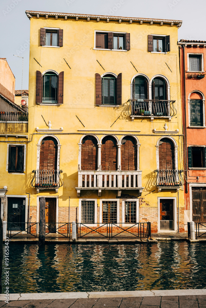 Landscape of picturesque Venice channels.