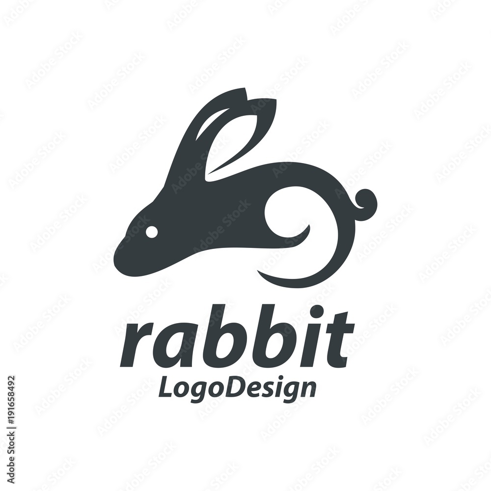 Rabbit Logo Design, Abstract Bunny Logo Design Vector Illustration Rabbit Logo Design, Abstract Bunny Logo Design Vector Illustration