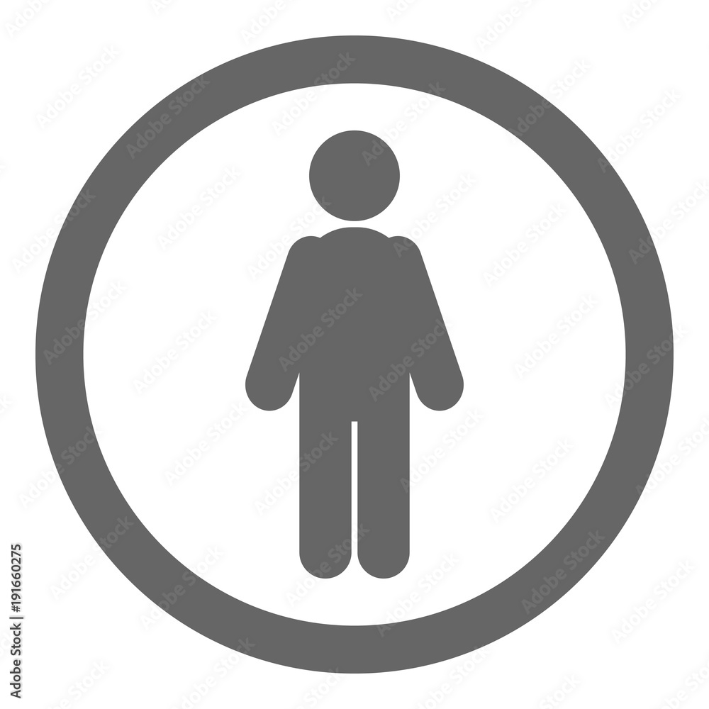 HUMAN silhouette in circle. Vector icon. HUMAN silhouette in circle. Vector icon.