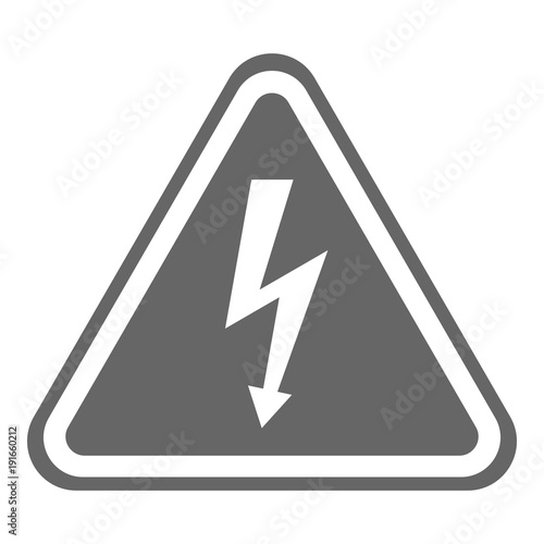 HIGH VOLTAGE  danger sign in triangle. Vector icon.