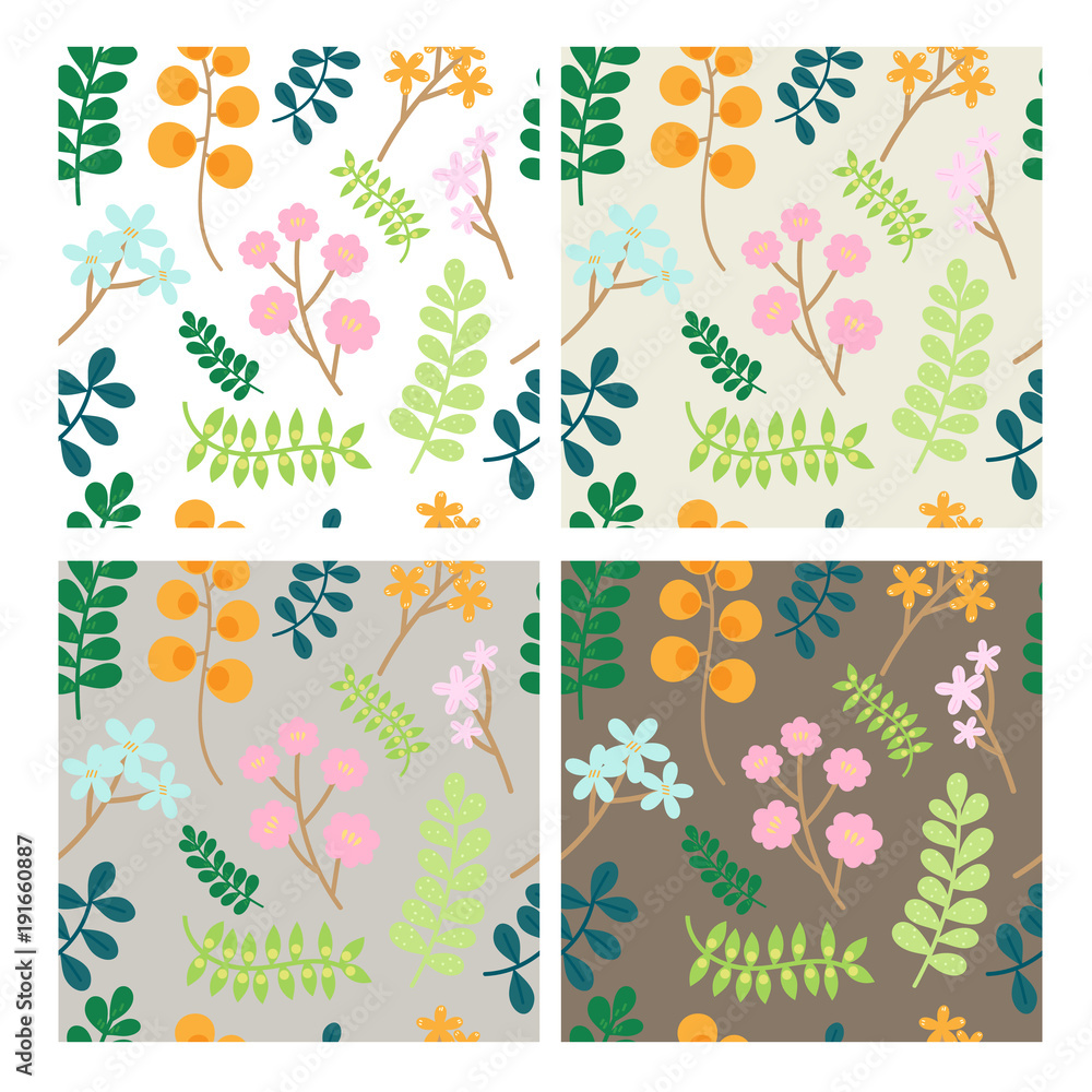 Flower vintage seamless pattern. vector illustration