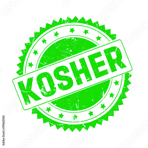 Quadro em tela Kosher green grunge stamp isolated