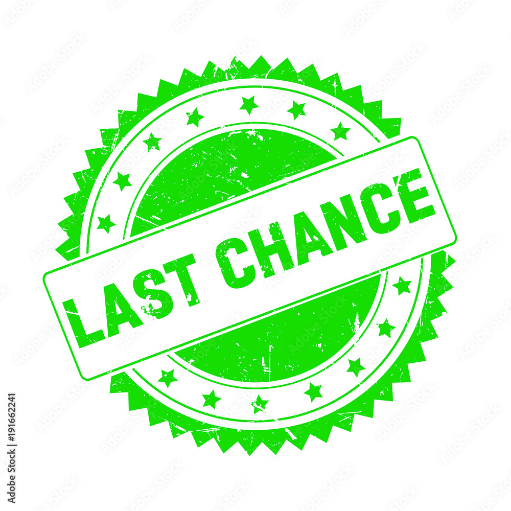 Last Chance green grunge stamp isolated